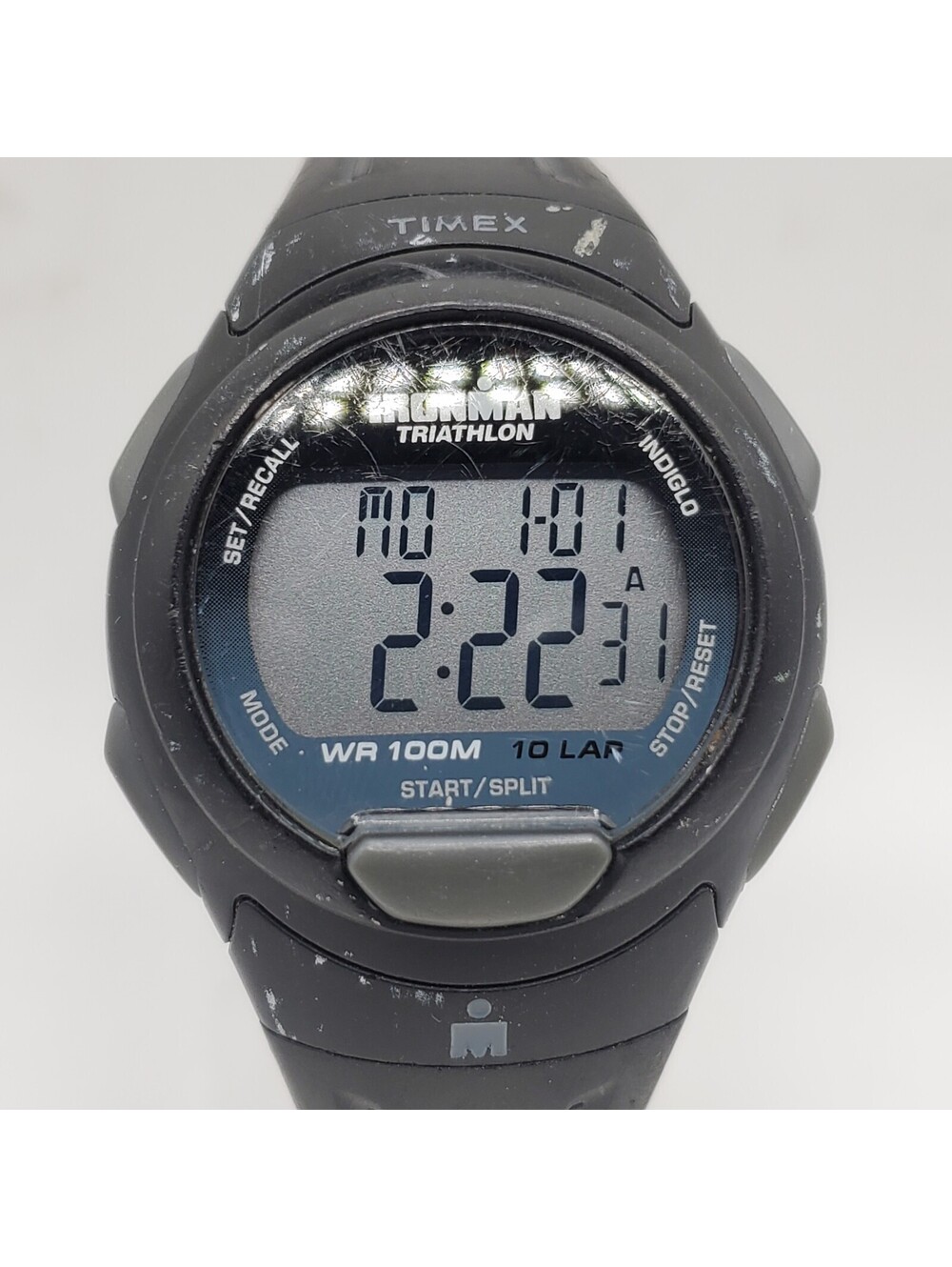 Timex Triathlon 10-lap Mens Watch 40mm Black/Gray New Battery